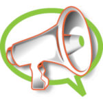 Megafon in Sprechblase