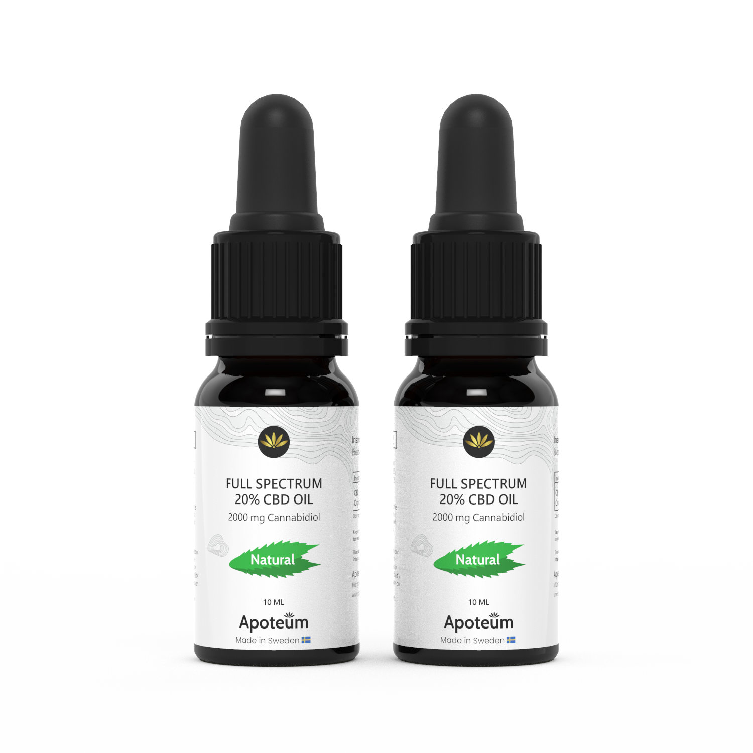 2 Flaschen 20% CBD Öl - Vollspektrum - Natur