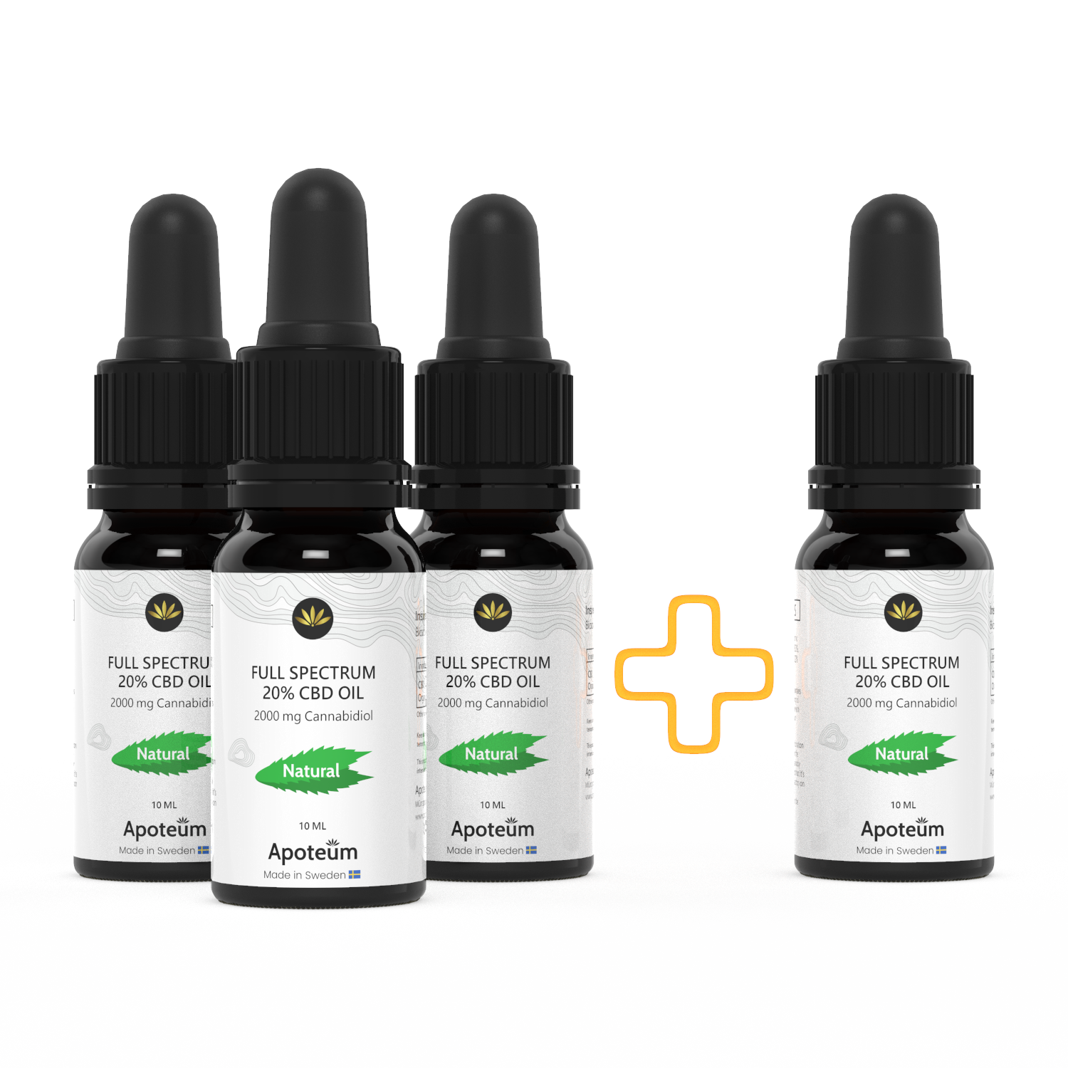 4 Flaschen 20% CBD Öl - Vollspektrum - Natur