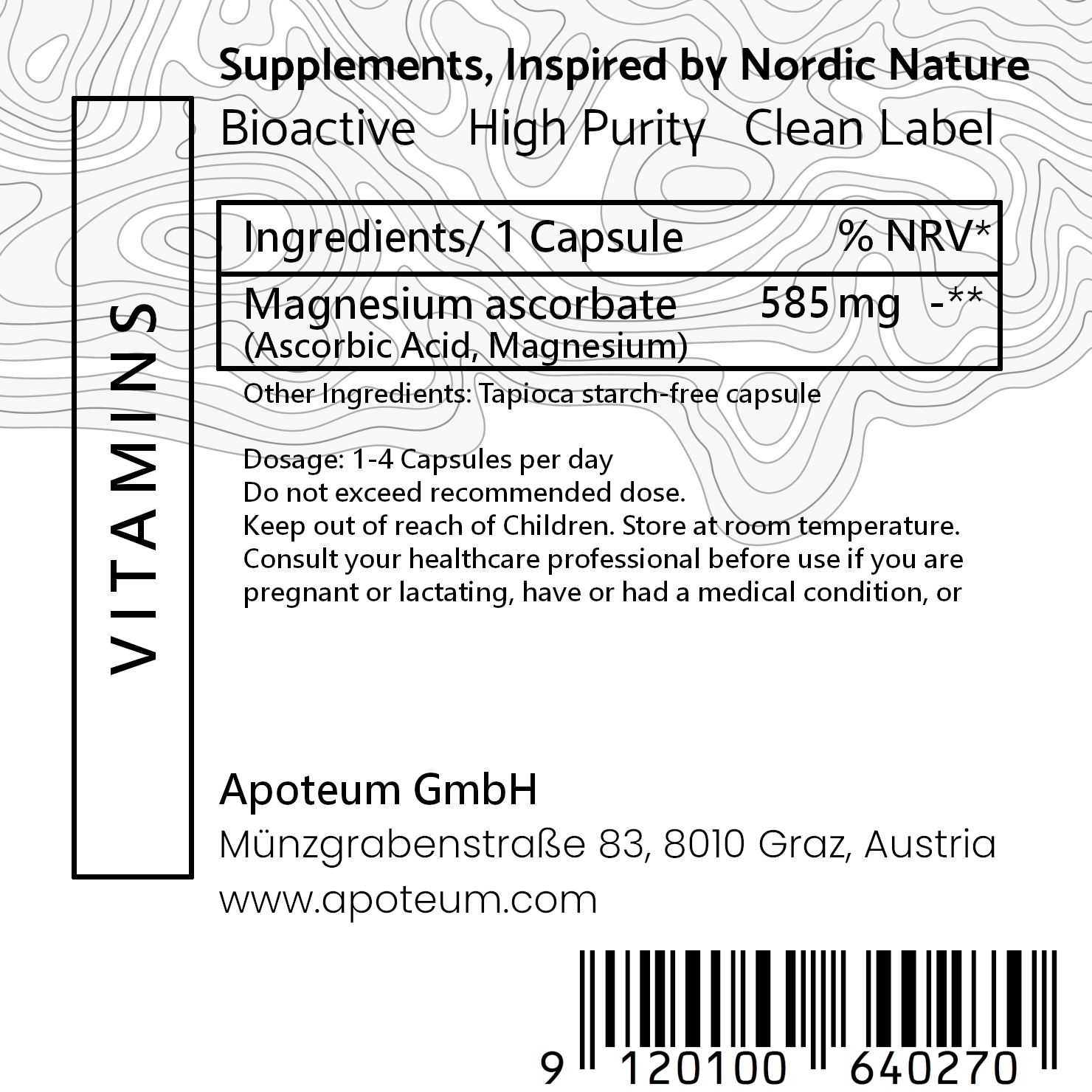 Etikett von Vitamin C & Magnesium (Immunkomplex)