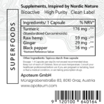 Etikett von Curcumin & Ingwer-Kapseln