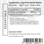 Etikett von Natriumbicarbonat-Kapseln (Antazid-Formel)